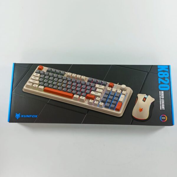 Keyboard Gaming Xunfox RGB LED USB Wired 94 Keys Top Knob with Mouse - Grey - Gambar 8