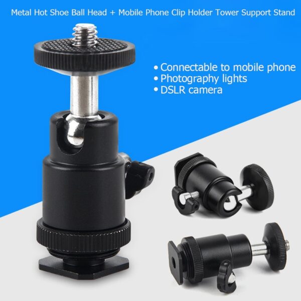 Dudukan Hot Shoe Smartphone Holder Bracket Mount - Black - Gambar 5