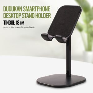 Dudukan Smartphone Desktop Stand Holder 18CM - Black