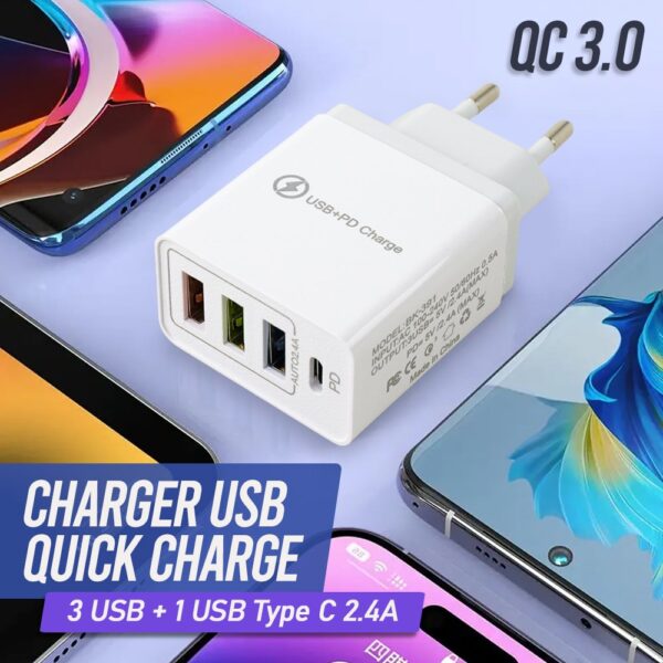 Charger Quick Charge QC3 USB Type C + USB Type C 2.4A - Gambar 3