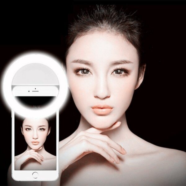 Lampu LED Smartphone Selfie Ring Spotlight Flash Lamp - B3A - White