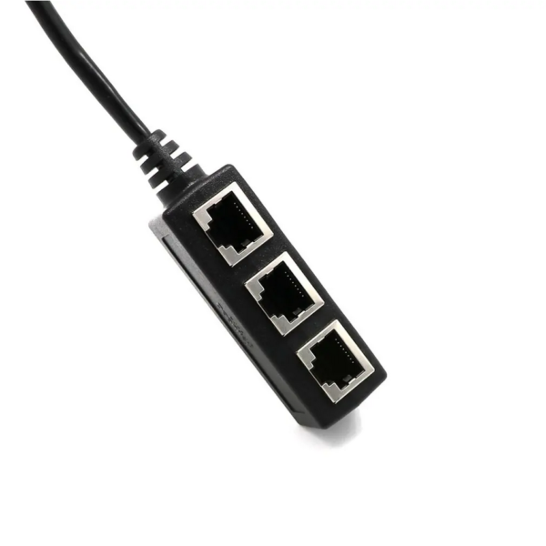 Splitter RJ45 LAN Ethernet Network Connector Hub 3 Port - Black - Gambar 3
