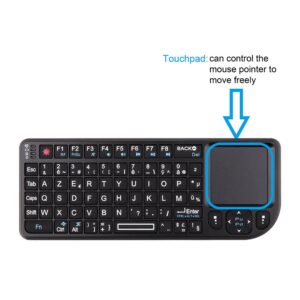 Keyboard HotLouse Wireless Mini Keyboard Pointer 2.4GHz Dengan Touch Pad - Black