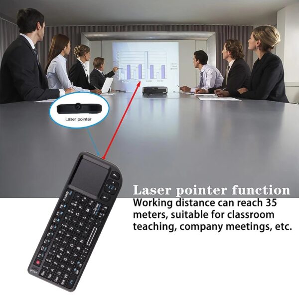 Keyboard HotLouse Wireless Mini Keyboard Pointer 2.4GHz Dengan Touch Pad - Black - Gambar 6