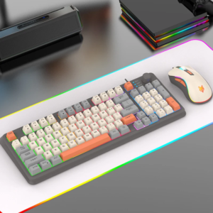 Keyboard Gaming Xunfox RGB LED USB Wired 94 Keys Top Knob with Mouse - Grey