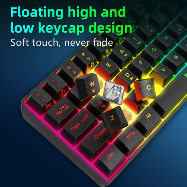 Keyboard Gaming RGB Backlit Mechanical YFruitful  Feel 61 Key Wired - Black - Gambar 3