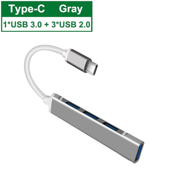 USB HUB Type C Adapter High Speed 1 x USB 3.0 dan 3 x USB 2.0 - Gambar 2